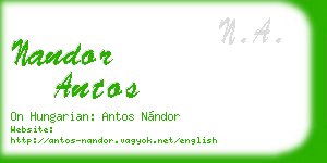 nandor antos business card